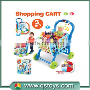 3 in 1 multi-function Interaction shopping car toys with light and music in color box