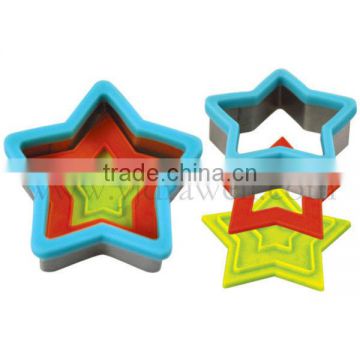 CC7520 Star 3 in 1 Cookie Cutter Cookie Stencil custom cookie stamp