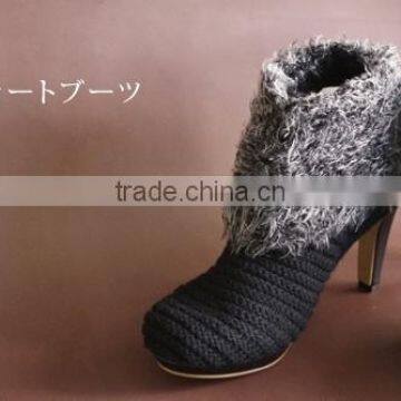 Preminum and High quality fashion high heel shoes boots with comfortable fabric made in Japan