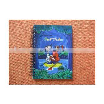 3D cover exercise book/spiral notebok plastic cover