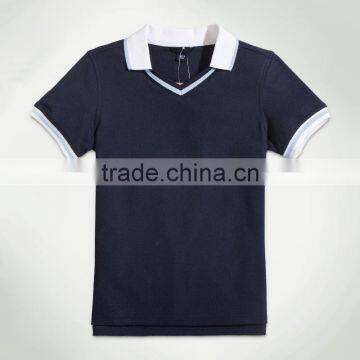 British Student Boys T-shirt Polo Shirt, V Collar College, Short Sleeved Sweat Can Custom