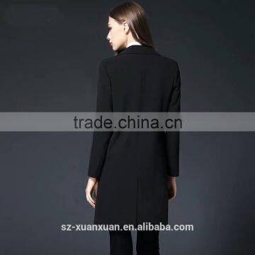 2016 Custom High Quality Fashionable Winner Black Women's Long Coat photo-4