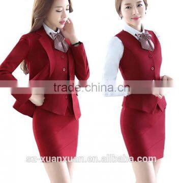Custom Fashion Women Unifiorm Suit 3 Pieces for Hotel/ Office/ Long Sleeve Uniform photo-2