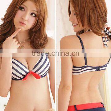 Latest Women Hot Selling Stripe Seamless Bra Panti for Teenager photo-3