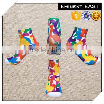 free sample autumn winter thickness fashion unisex colorful digital printed cotton socks