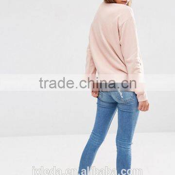 Cheap Price Women Solid Color Bomber Jacket in Jersey photo-4
