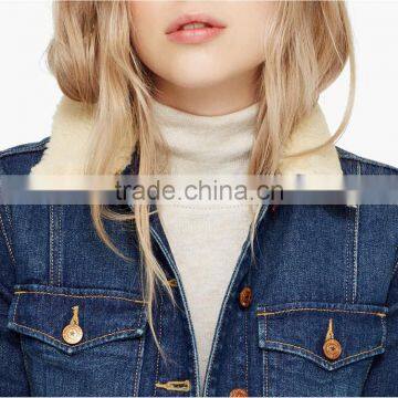 High Quality Girls Denim Winter Jacket Women Customize Your Own Overcoat photo-3