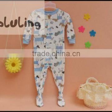 TinaLuLing 100% cotton Unisex Kids Cartoon Pajama with Feet Footed Pajamas