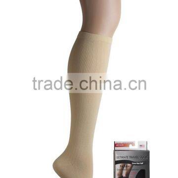 Nylon Spandex Compression Travel Socks Ivory Color