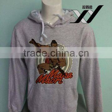 China alibaba wholesale clothing for mens cotton fleece hooded sweatshirt with heat transfer print