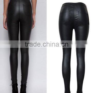 EY0206P Europea Lady High Waist pu Leather Feets Pants Women Pants pu Pants photo-4