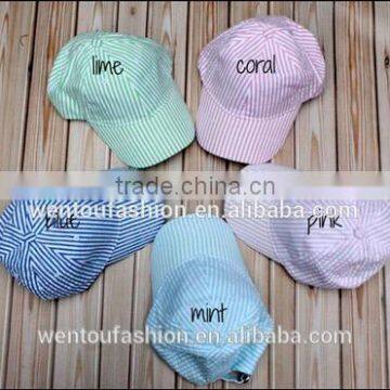 Hot Sale Personalised Fashionable Seersucker Baseball Cap photo-5