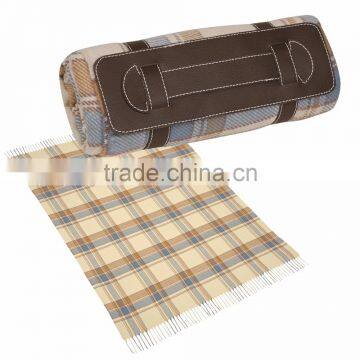 Tartan Roll-Up Blanket - 51" x 69", 100% Acrylic, Includes Leatherette Strap and Comes With Your Logo photo-3
