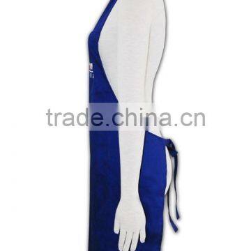 100% Cotton Canvas Apron Bule Printing Design Kitchen Cooking Bib Apron photo-3