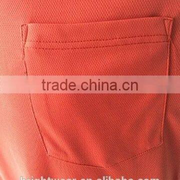 Mens Short Sleeve Birdeye Fabric Chest Pocket Plain T-shirt photo-5