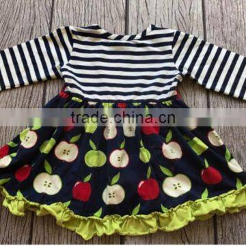 wholesale girls boutique clothing girl summer back to school style fashionable fruit patterned dress