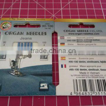 ORGAN DOMESTIC SEWING MACHINE NEEDLES 130/705H JEANS MIX SIZE FOR DENIM ARTIFICIAL LEATER DENSE MATERIAL photo-2