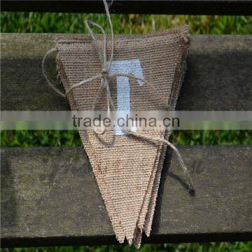 Hessian Bunting Burlap Banner Rustic Shabby Chic Wedding Thank You Pink Heart photo-3