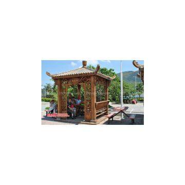 Square pavilion,square wood gazebo