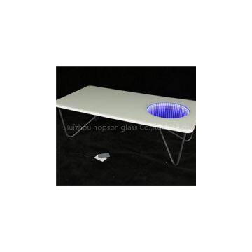 LED Light Tempered Glass Coffee Table Top