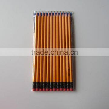 12pcs HB yellow pencils with eraser in oppbags