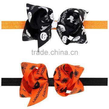 Halloween stamp bow bow headband hair with cartoon printing source of foreign trade