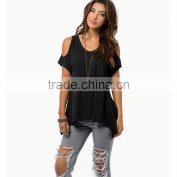 Wholesale elegant ladies off shoulder tops korean pretty women fashion clothing 2016