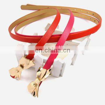 2016 New Women Orange Metal Bowknot Belt