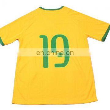 Hot team thailand quality print name and number custom brazil soccer jersey