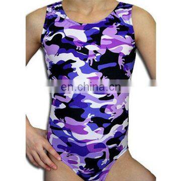 OEM custom design comfortable dance leotards camouflage sublimation printing