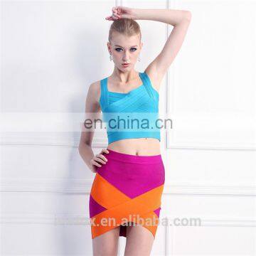 new style crop strappy top with bodycon skirt