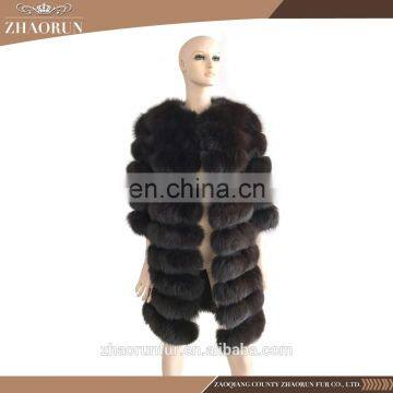 factory price russian winter fox fur coat real long fox fur parka for lady