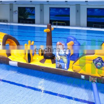 HI 0.55/0.65mm PVC tarpaulin pool floating pirate water park stitched inflatable pool park