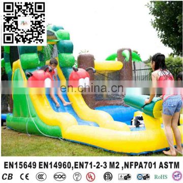 Children caterpillar water park slides inflatable combo bounce house with pool for sale