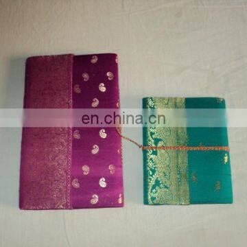 SAREE COVERED PAPER NOTEBOOKS SET OF 3 PCS SET photo-2
