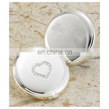 Personalized Silver Plated Sweetheart Compact