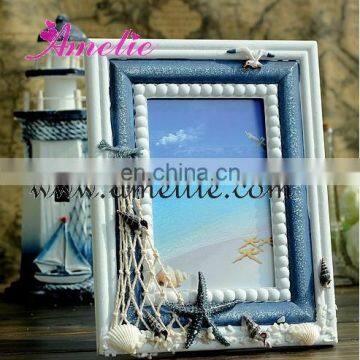 A0136 Mediterranean Style Blue color wholesale wooden picture frames