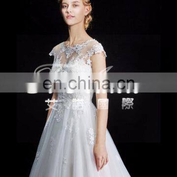 1A067 CX 2015 Lace Open Back Palace Wedding Dress Real Picture Show Bridal Muslim Wedding Dress Long Tail photo-5