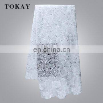 Classical designs high quality big heavy lace white swiss voile lace TKL939