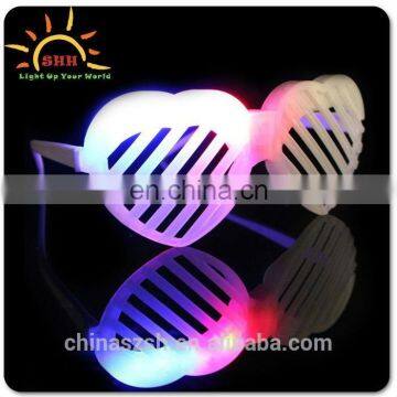 heart shape LED flashing light up shining shutter glasses