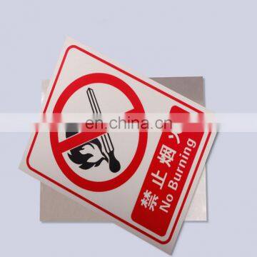 High Quality Custom Made Satinless Steel Screen Printed Recatngle Shape Metal Safty No Burning Sign photo-4