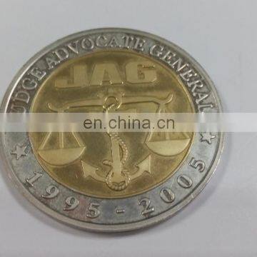 Custom Souvenir Zinc Alloy Coin in Die Cast Process, Shiny Silver and Glod Plating