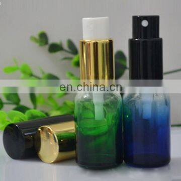 Empty small colored essential oil/ perfume glass bottle with mist pump sprayer 15ml 20ml 30ml