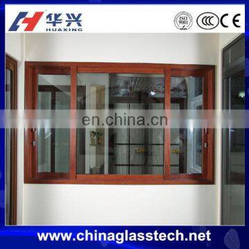 AS2047 standard wood grain color 80 mm thermal broken aluminium double glazed window