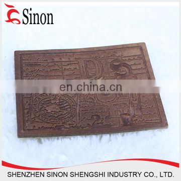 china wholesale cheap clothing denim label heat transfer leather label