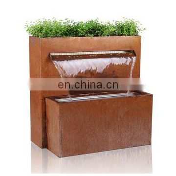 Antique corten steel metal wall waterfall fountains