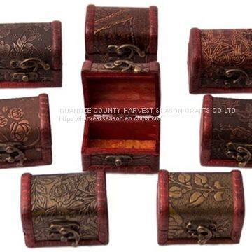 random designs  Decorative Wooden Jewelry Storage Box Candy Box Vintage Treasure Chest