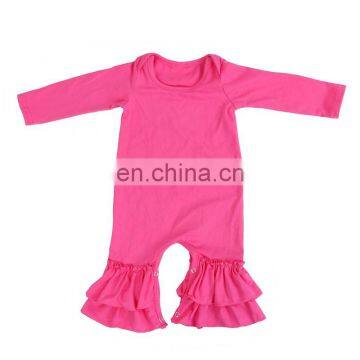 Wholesale Baby Clothes Romper Long Sleeve 100% Cotton Ruffle Baby Romper photo-4
