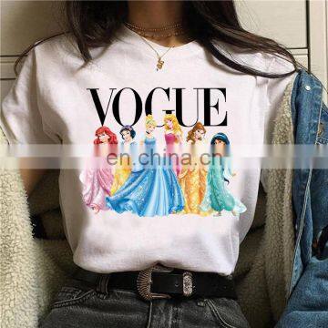European and American Fashion Princess Print Summer Casual Short-sleeved Fashion Brand Lady T-shirt photo-4