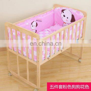 2020 New Design 5 Pcs 100% Cotton Fabric Reactive Printing Cartoon Animal Pattern Soft Crib Baby Bedding Set With Factory Price photo-6